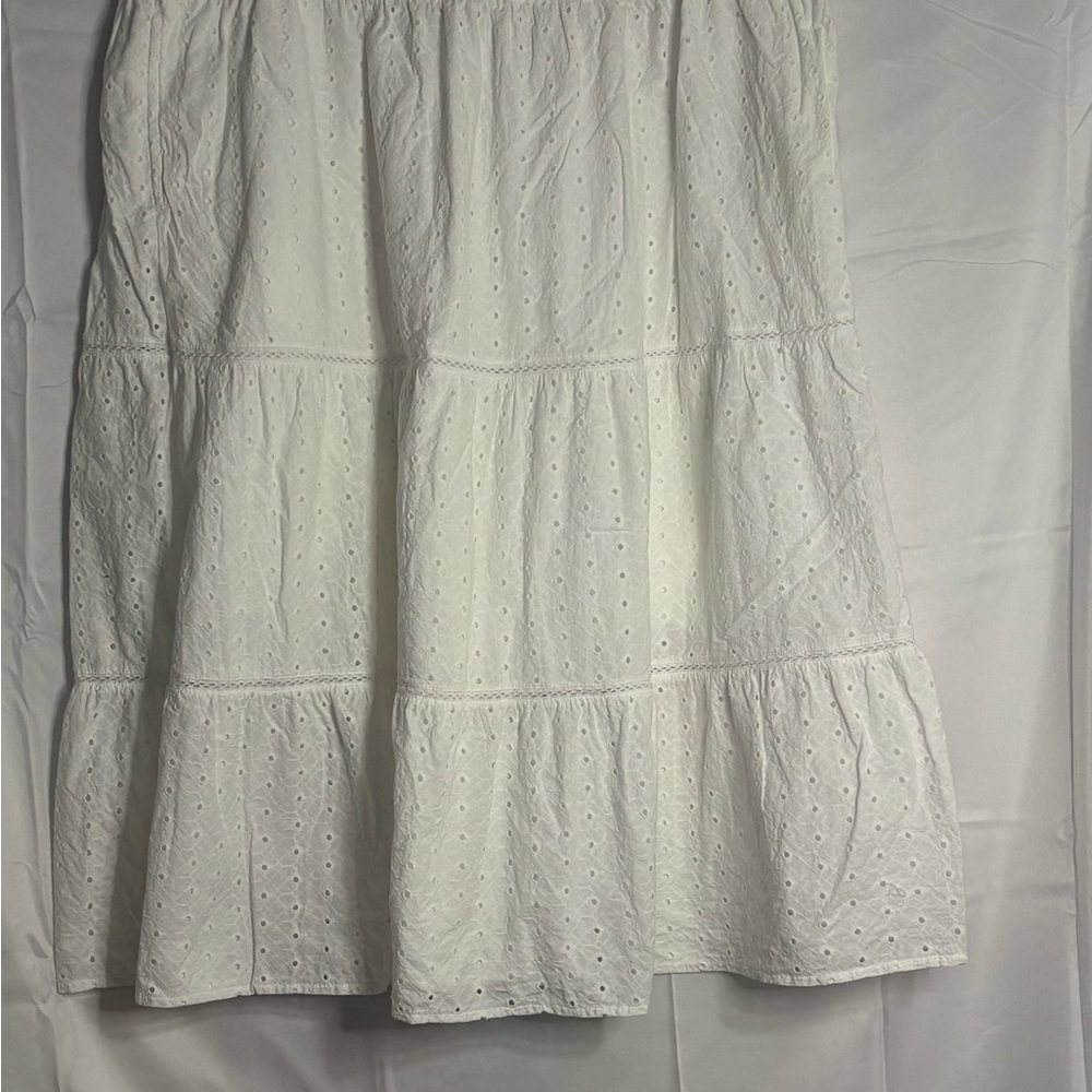 Style & Co. Cream Eyelet A-Line Skirt